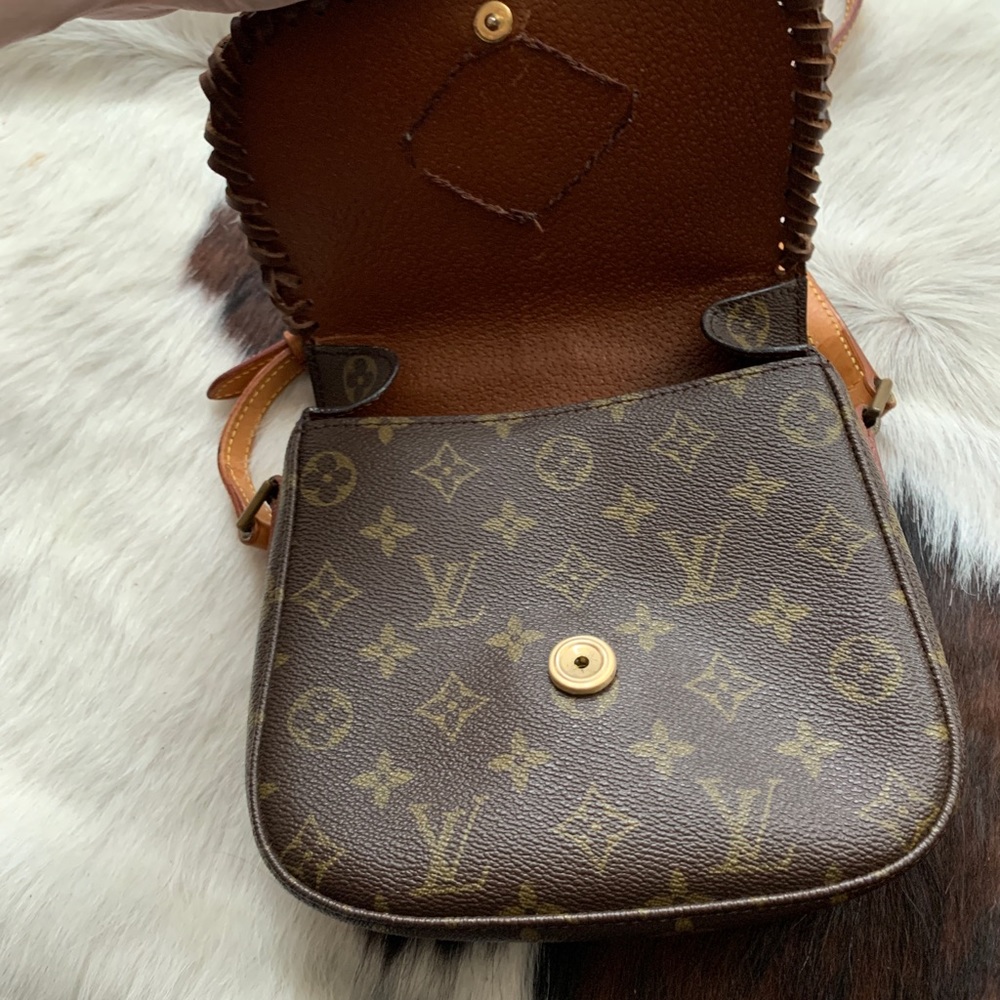 Louis Vuitton Brown Monogram Crossbody with Tan Strap and Turquoise Accent - Picture 8 of 16